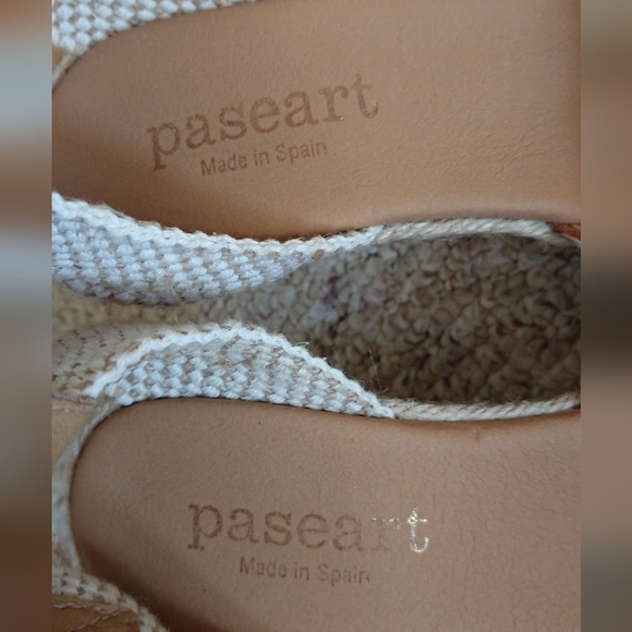 Paseart Spain light brown Espadrille Wedge Sandals size 39.5 - Picture 13 of 15